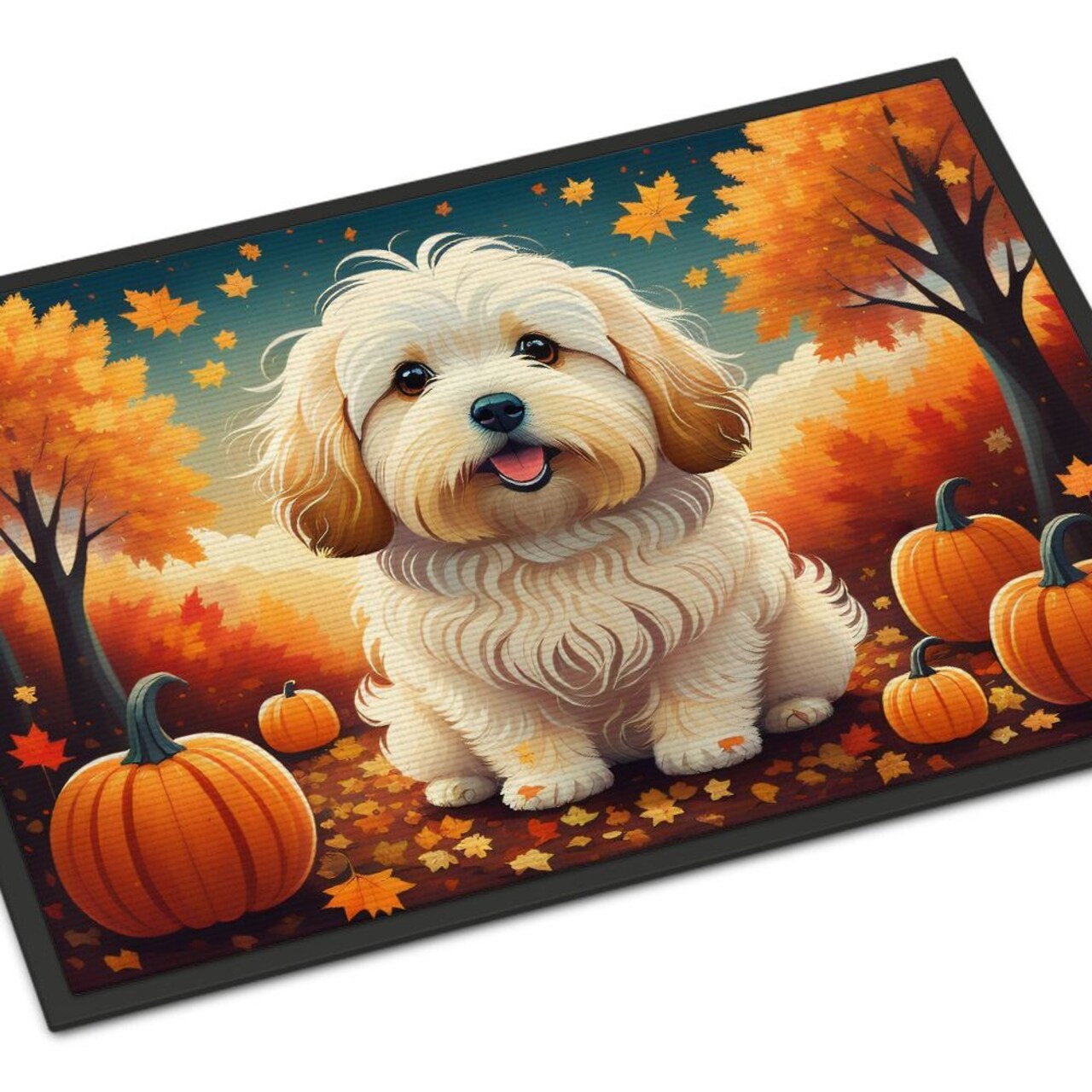 Edge Collections - 18" x 27" - Multicolor - Coton De Tulear Doormat Indoor Outdoor Rug Non Slip Washable - 1 Piece